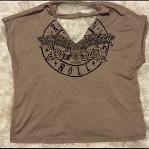 Cute rock and roll deep plunge blouse